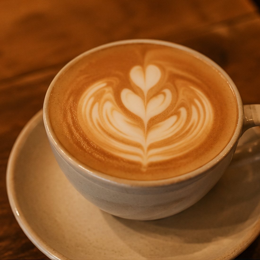 ラテアートを描いたカフェラテ